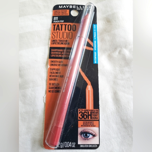 Maybelline Other - Maybelline Tattoo Studio Sharpenable Eyeliner Pencil, 36 Hour Wear, Waterproof,